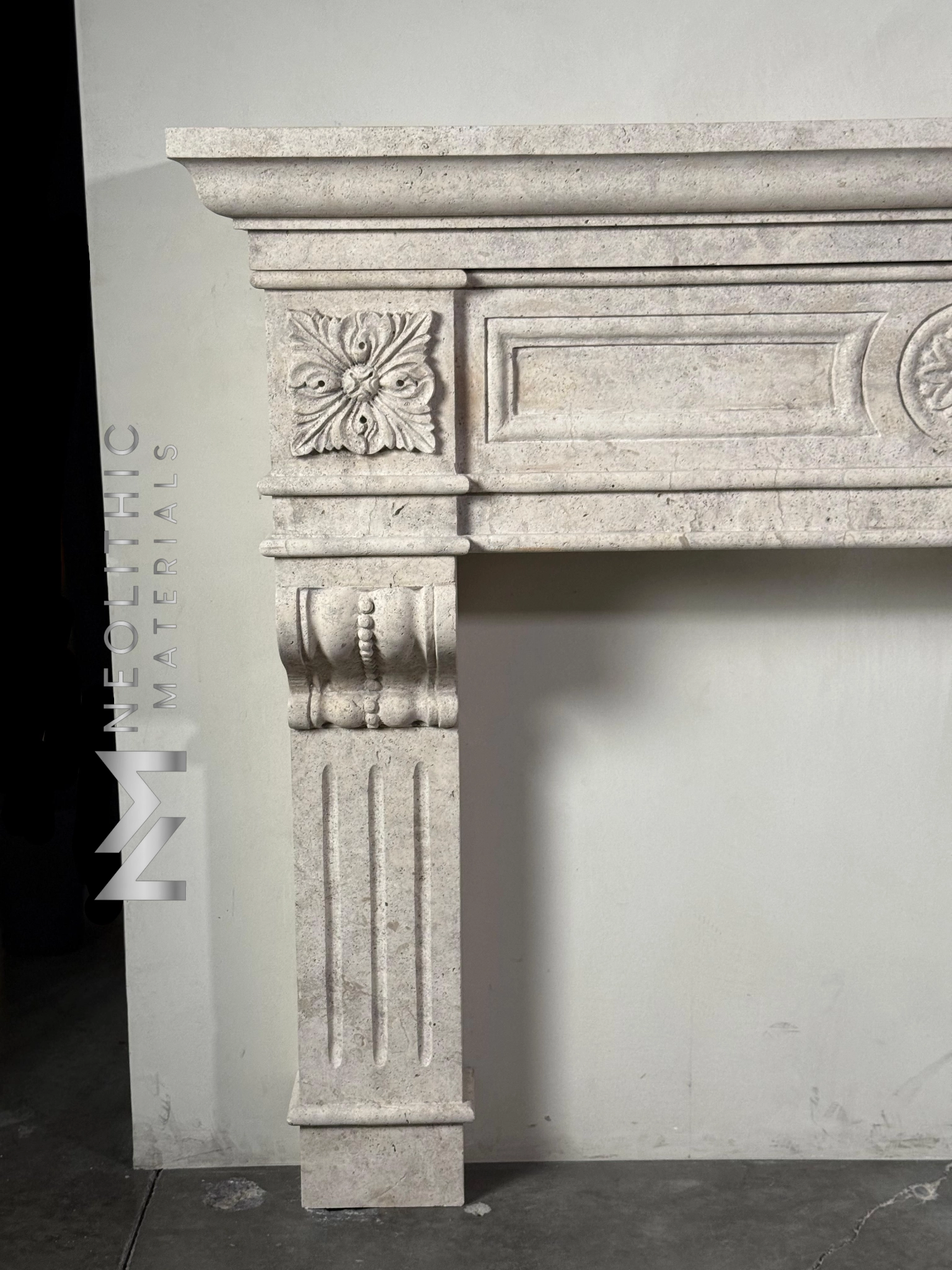 Limestone Fireplace Mantel - Image 5
